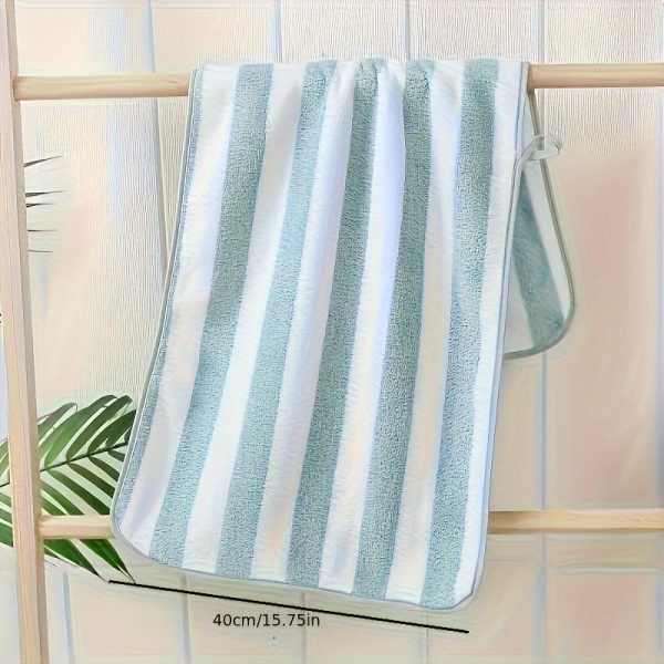 40x80cm Bath Towel Coral Fleece Microfiber Striped Adult Household Textiles Bathroom Soft Woman Sauna Spa Absorbent Towe