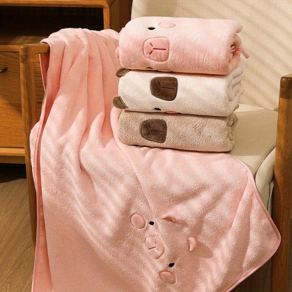 Coral velvet bath towel thickened increase absorbent quick dry household gifts can not wear hair bathrobes