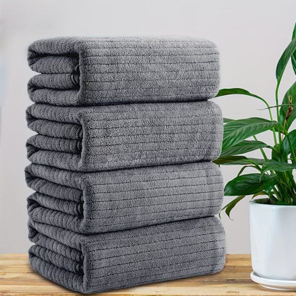 Plus Size Oversized Bath Towels Set - Towel Sets with Extra Large, Microfiber Soft, XL Bath Sheet, Super Absorbent, Quick Dry, and Family-Friendly Features for Hotel and Home Use